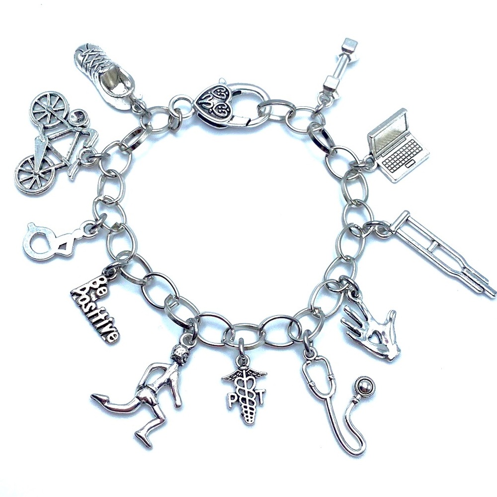 Physical Therapist Charm Bracelet PT Gift Thank You Therapy
